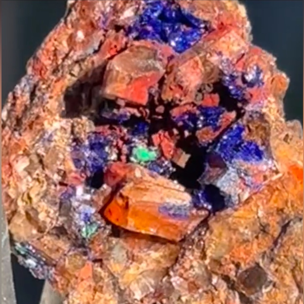 Beautiful Mineral cluster Gem Azurite Garnet